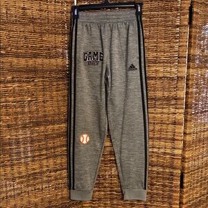 Upcycled Adidas Kids Gray Sweatpants with Sports Patches